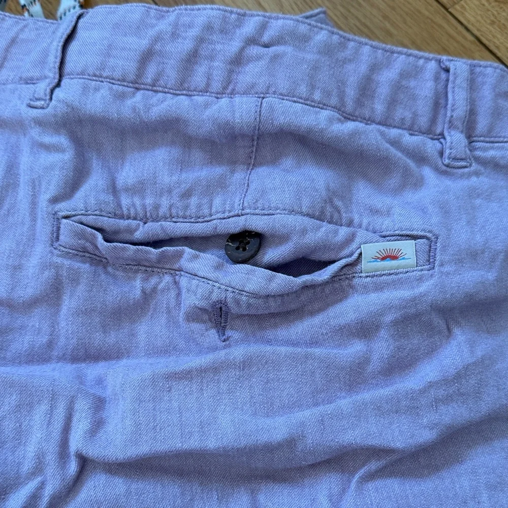 Faherty Light Pink Linen Shorts